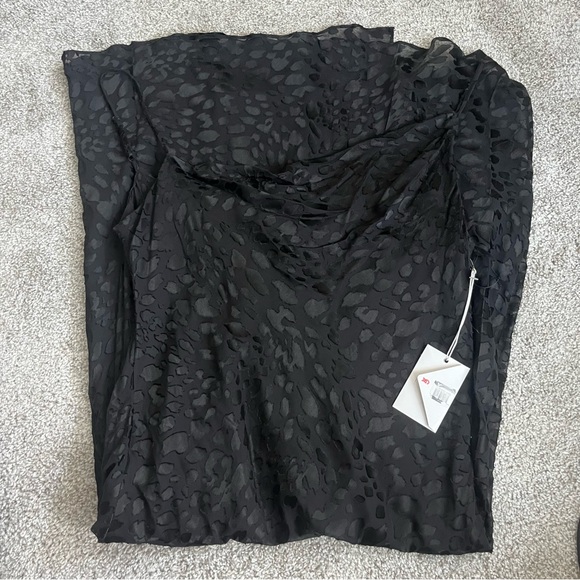 NWT Good American Cowl Neck Velvet Burnout Dress - Picture 2 of 5